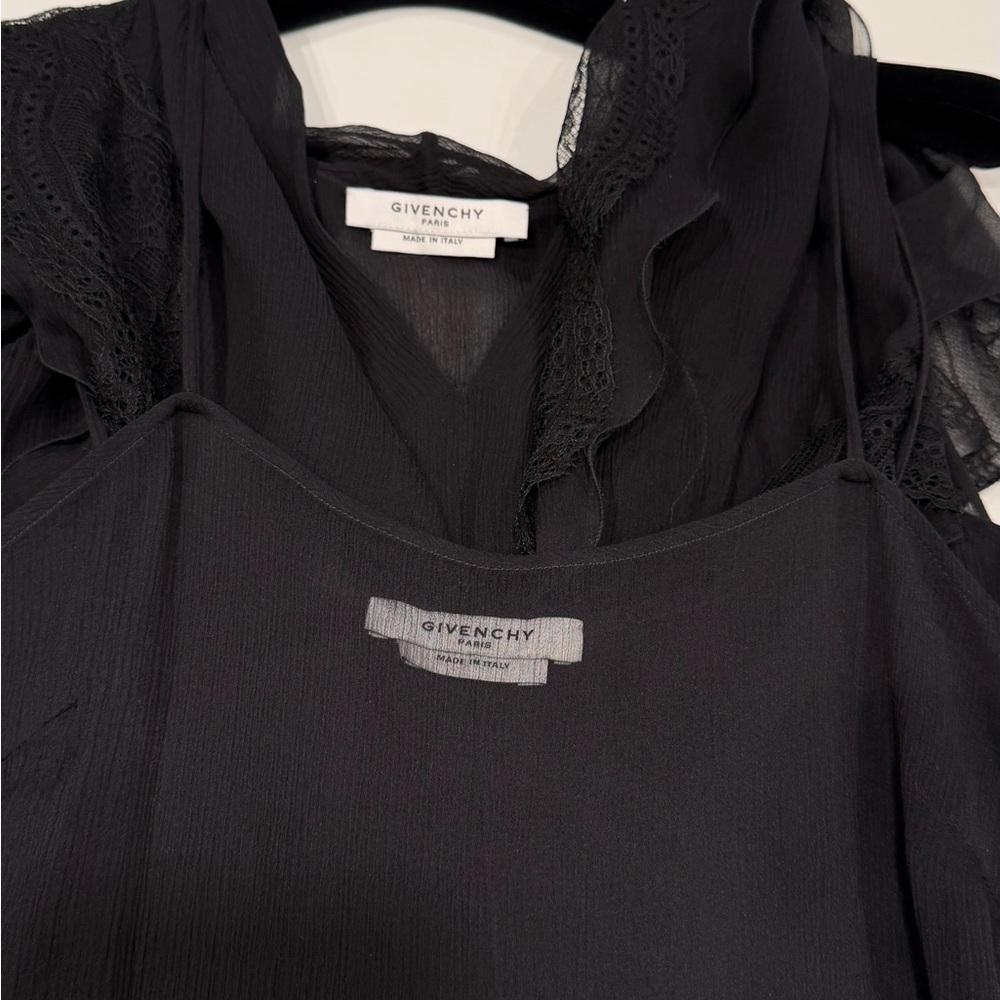 Givenchy black Ruffle Lace Robe - Picture 12 of 16